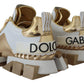 Chic White & Gold Leather Super Queen Sneakers
