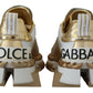 Chic White & Gold Leather Super Queen Sneakers