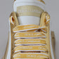 Chic White & Gold Leather Super Queen Sneakers