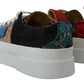 Multicolor Patchwork Lace-Up Sneakers