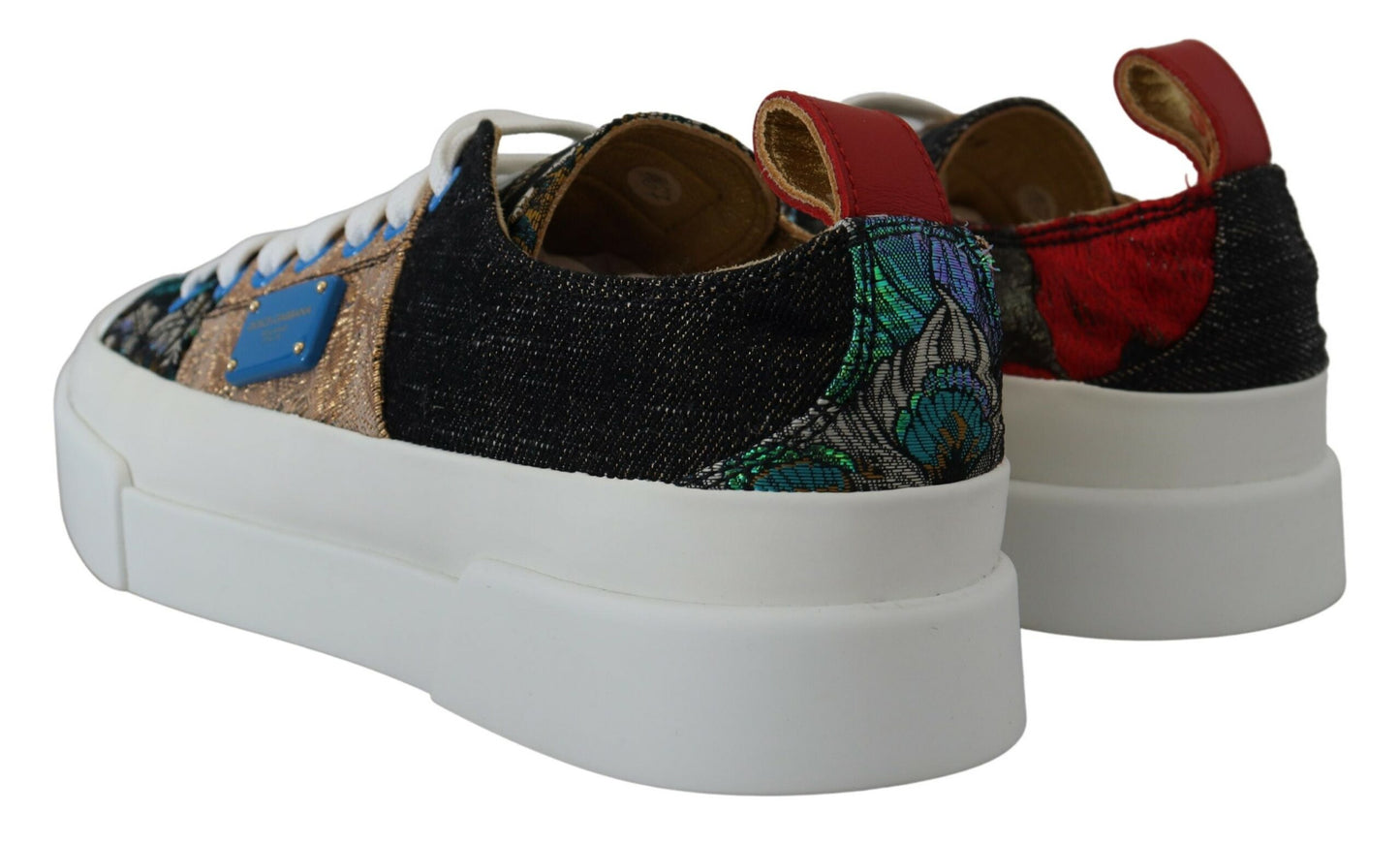 Multicolor Patchwork Lace-Up Sneakers
