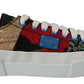 Multicolor Patchwork Lace-Up Sneakers