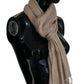 Beige Cotton Shawl Foulard Fringe Scarf