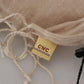 Beige Cotton Shawl Foulard Fringe Scarf