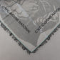 Gray Print Shawl Foulard Fringes Scarf