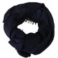 Dark Blue Wool Neck Wrap Shawl Fringes Scarf