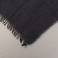 Dark Blue Wool Neck Wrap Shawl Fringes Scarf