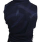 Dark Blue Wool Neck Wrap Shawl Fringes Scarf