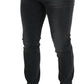 Elegant Gray Washed Denim Pants