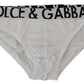 Elegant White Cotton Stretch Briefs