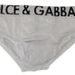 Elegant White Cotton Stretch Briefs