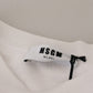Elegant White Crewneck Cotton Sweater