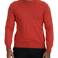 Elegant Orange Crewneck Pullover Sweater