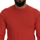Elegant Orange Crewneck Pullover Sweater