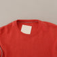 Elegant Orange Crewneck Pullover Sweater
