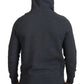 Elegant Gray Cotton Hooded Pullover Sweater