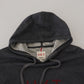 Elegant Gray Cotton Hooded Pullover Sweater