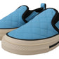 Elegant Light Blue Slip-On Sneakers