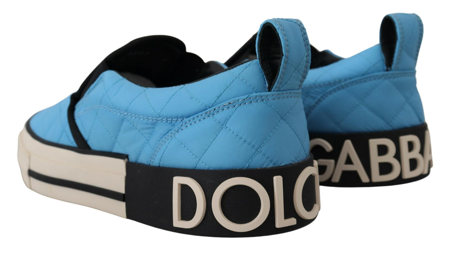 Elegant Light Blue Slip-On Sneakers