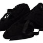 Elegant Black Lace Stretch Sock Pumps