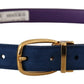 Elegant Suede Leather Belt in Blue