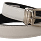 Elegant Vitello Leather Belt in White