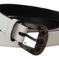 Elegant White Vitello Leather Belt