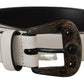 Elegant White Vitello Leather Belt