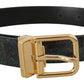 Elegant Black Vernice Leather Belt