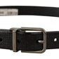 Black Vernice Puntinata Leather Silver Tone Metal Belt