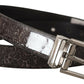 Black Goccia Glitter Patent Leather Buckle Vernice Belt