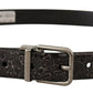 Black Goccia Glitter Patent Leather Buckle Vernice Belt