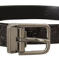 Black Goccia Glitter Patent Leather Buckle Vernice Belt