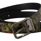 Black Sparkling Leather Black Metal Buckle Belt