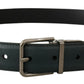 Chic Dark Green Leather Belt