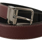 Elegant Leather Belt with Silver Metal Buckle