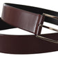 Elegant Leather Silver-Buckled Belt