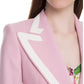 Elegant Wool Blend Silk-Trim Jacket