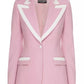 Elegant Wool Blend Silk-Trim Jacket