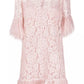 Exquisite Lace Feather-Trimmed Dress