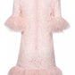 Exquisite Lace Feather-Trimmed Dress