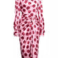 Silk Polka Dot Long-Sleeve Dress with Laces