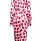 Silk Polka Dot Long-Sleeve Dress with Laces