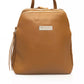 Beige Leather Women Backpack