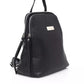 Black Leather Women Backpack