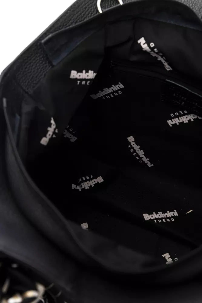 Black Leather Women Shoulder Bag