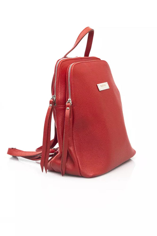 Red Cow Leather Women Backpack