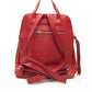 Red Cow Leather Women Backpack