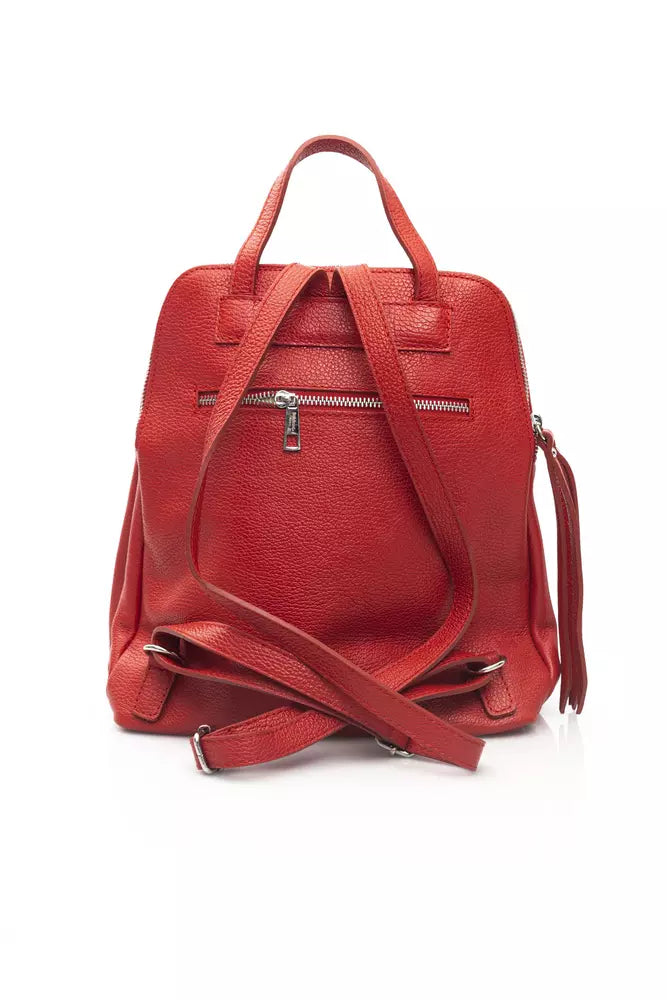 Red Cow Leather Women Backpack