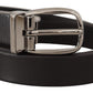 Elegant Black Leather Dress Belt